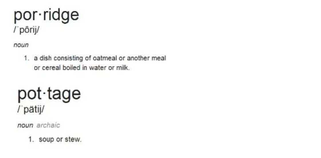 Difference between words porridge and pottage Difference between words porridge and pottage