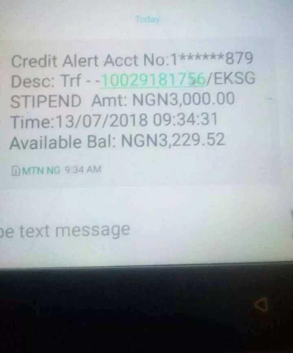Civil servants allegedly receive N3,000 credit alert from Ekiti state government Civil servants allegedly receive N3,000 credit alert from Ekiti state government