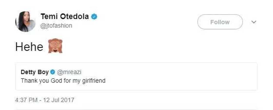 Source: Twitter, Temi Otedola Source: Twitter, Temi Otedola