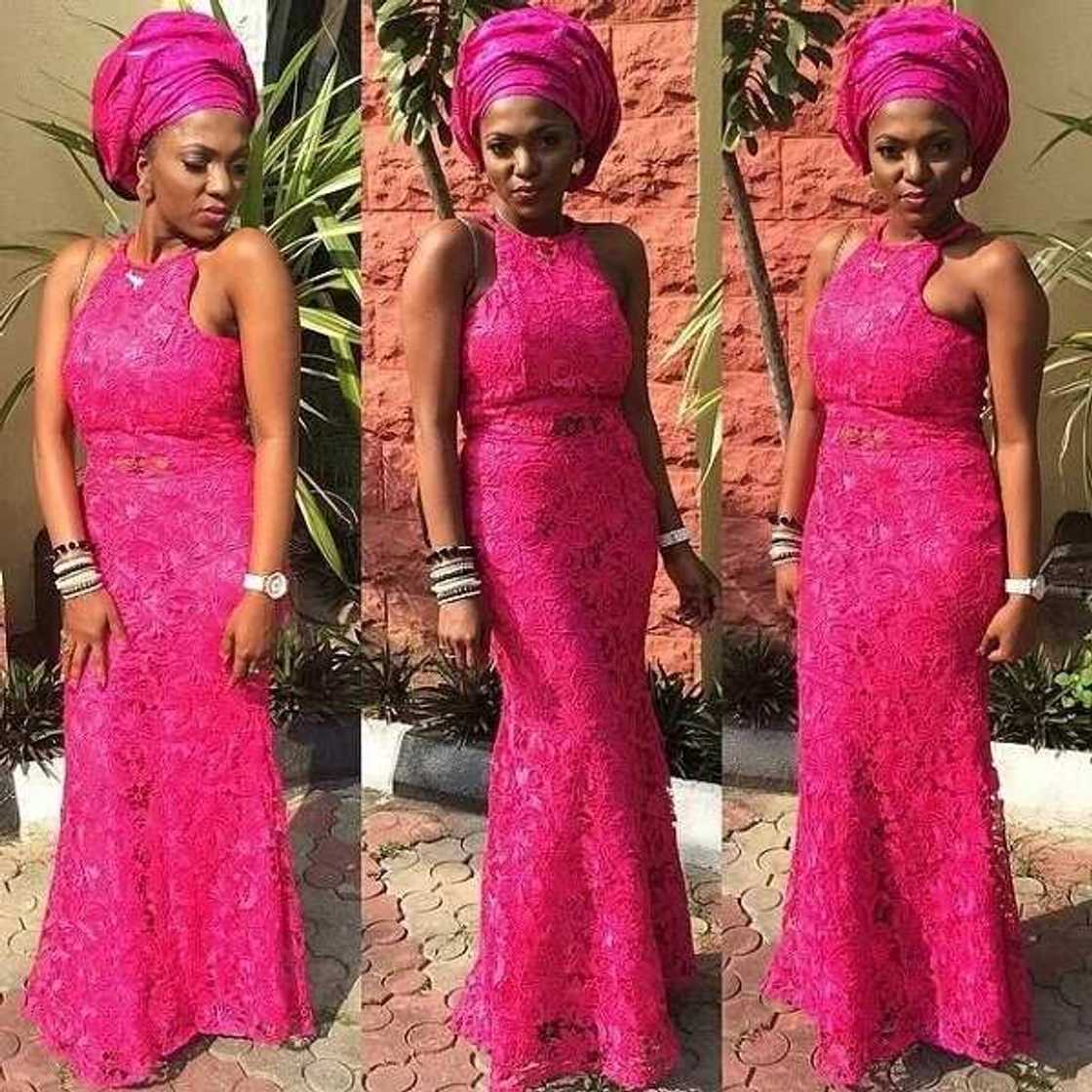 an African bride in magenta an African bride in magenta