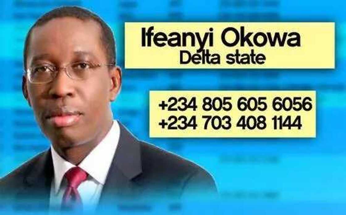 Phone numbers of serving governors in Nigeria published