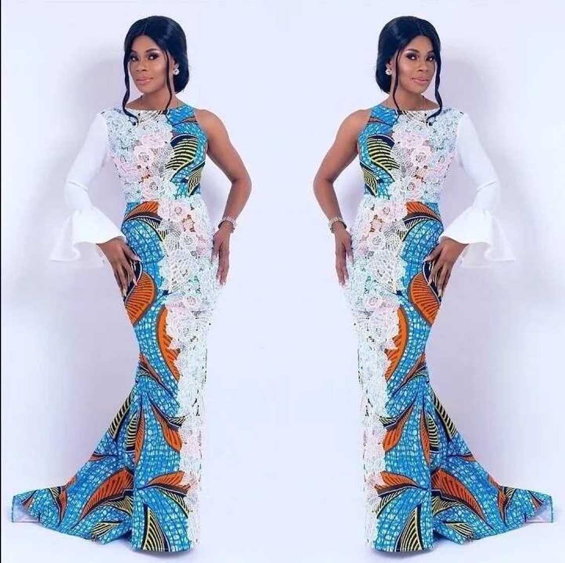 Ankara dress with lace Ankara dress with lace