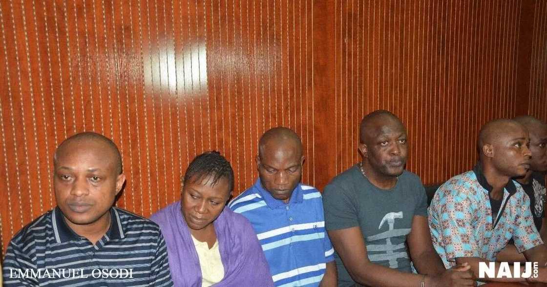 Before and after pictures of suspected kidnapper, Evans as he appears in court