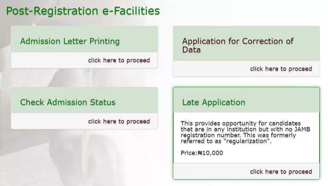 How to do JAMB regularization Late Application