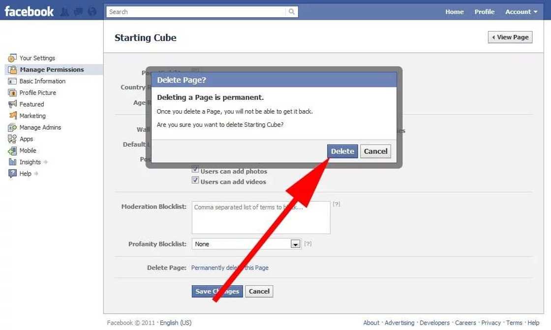 How to delete a facebook page permanently? How to delete a facebook page permanently?