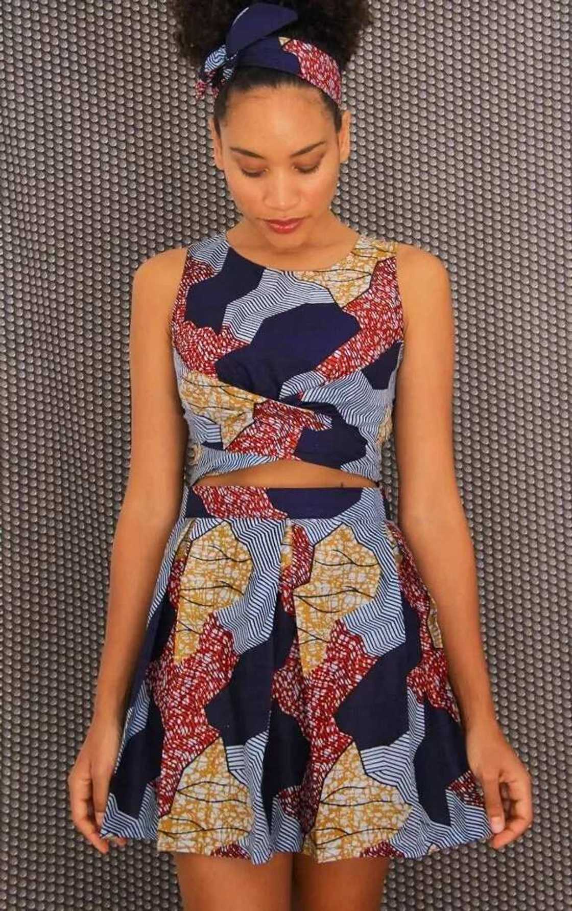 Ankara crop top with a short skirt Ankara crop top with a short skirt