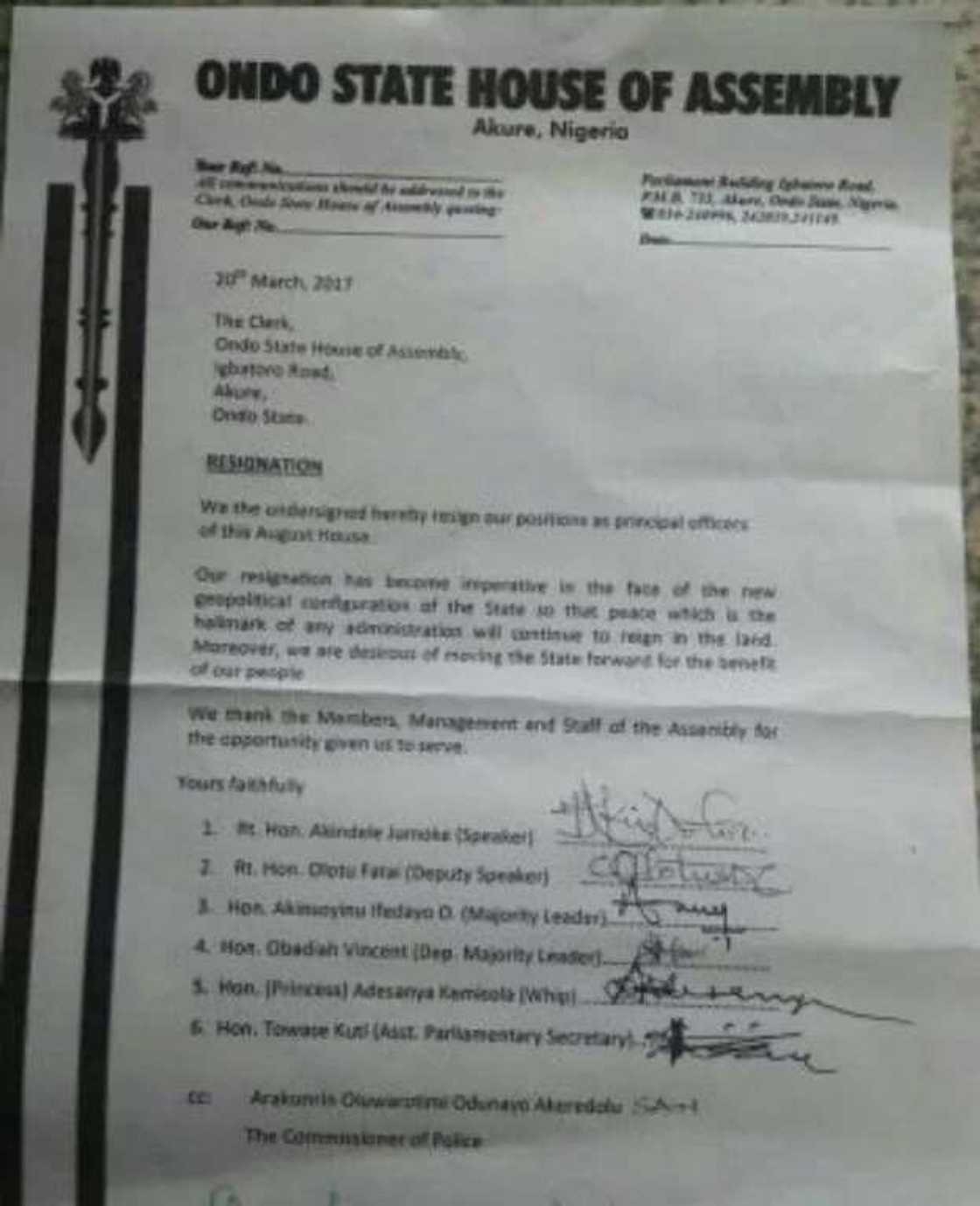 Ondo Assembly gets Acting Speaker Ondo Assembly gets Acting Speaker