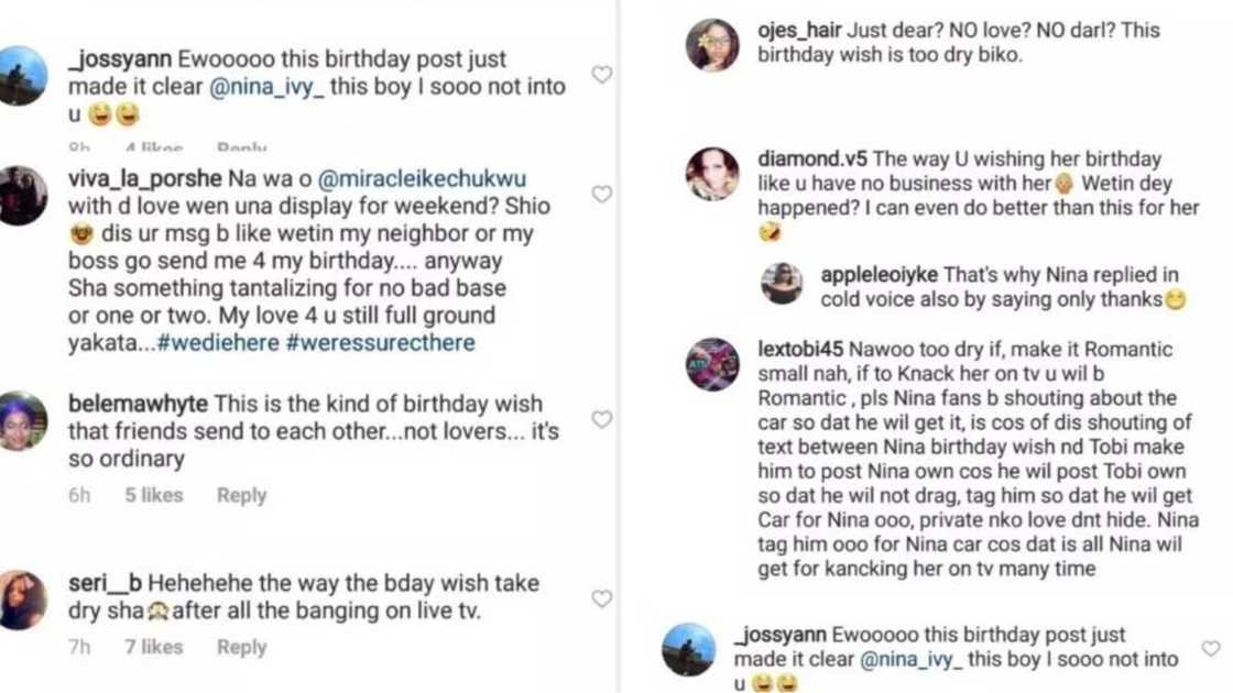 Fans blast Miracle for his 'plain' birthday message to Nina