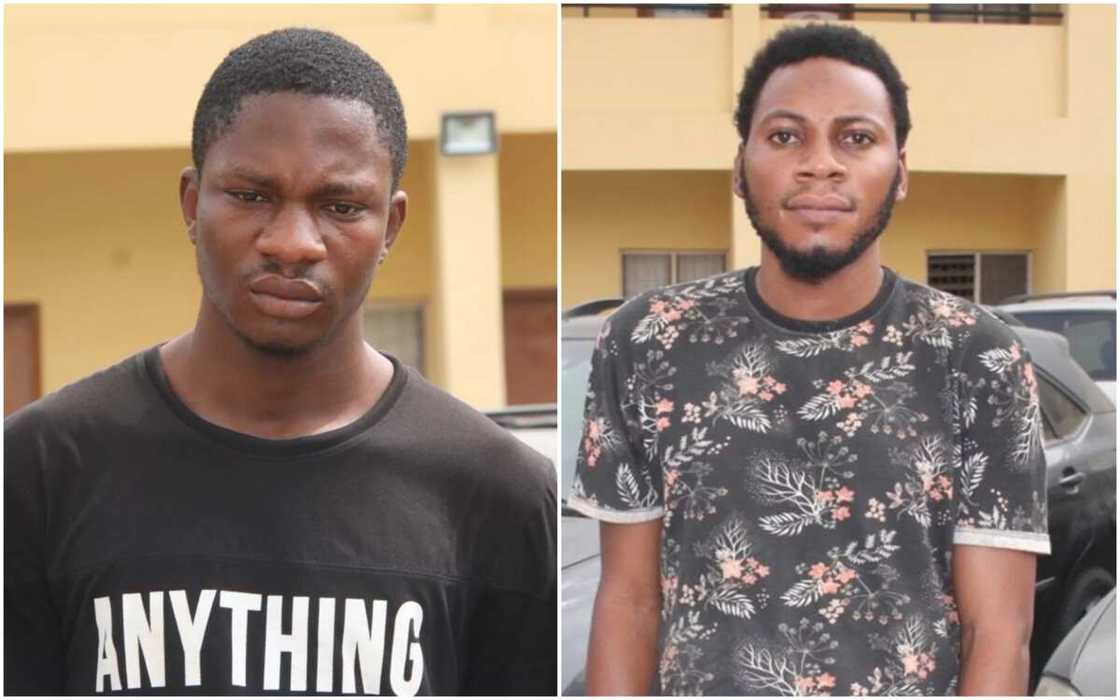 The men allegedly confessed to the crime. Photo source: EFCC The men allegedly confessed to the crime. Photo source: EFCC