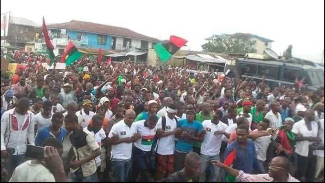 Kanu's Detention: Biafra Protest Hits Lagos (Photos) Kanu's Detention: Biafra Protest Hits Lagos (Photos)