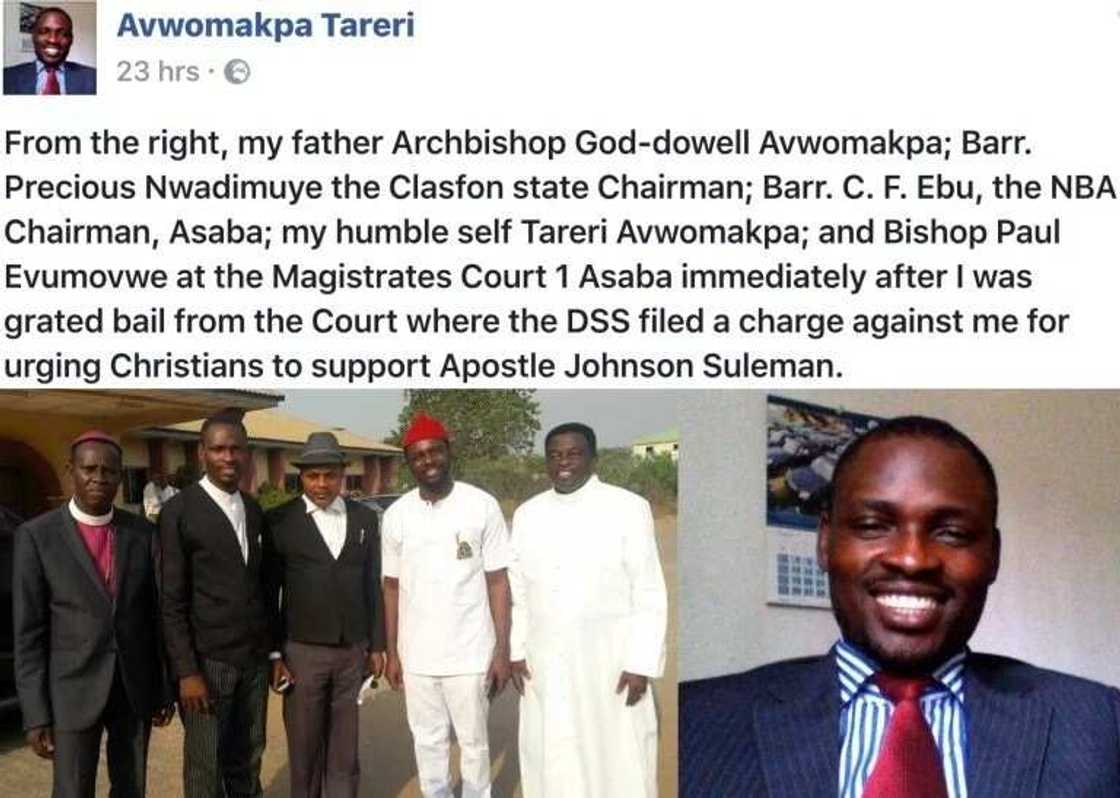 Mr Tareri Avwomakpa made a Facebook post about the issue Mr Tareri Avwomakpa made a Facebook post about the issue