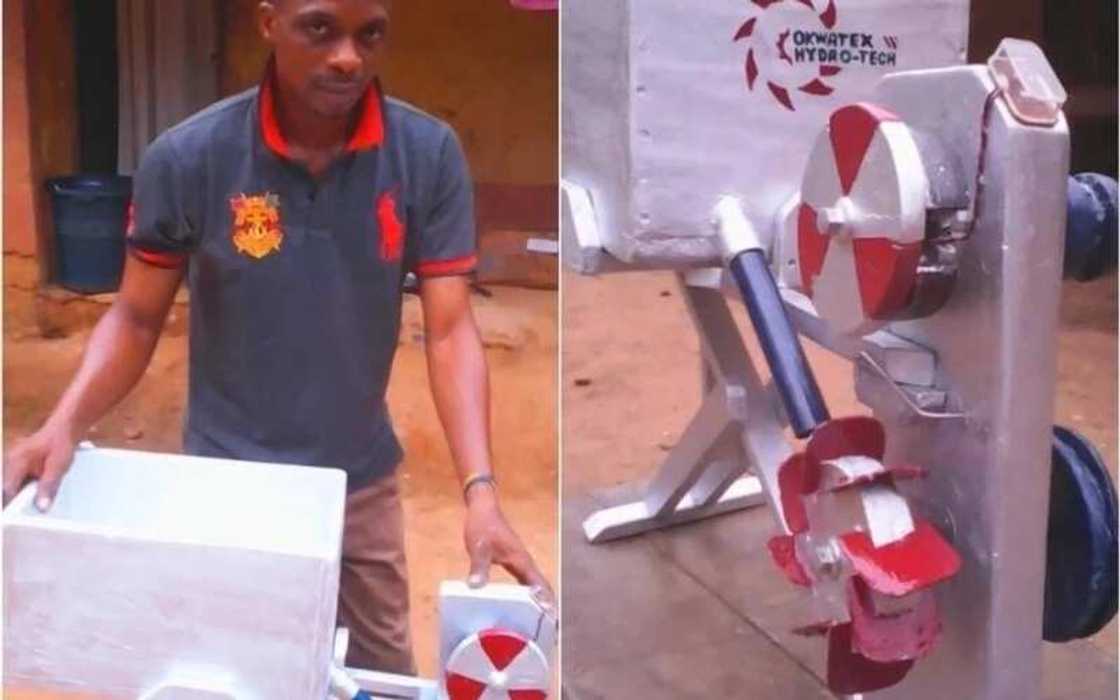 Fasaha: Wani matashi a Najeriya ya kirkiro inji mai samar da wutar lantarki da bokitin ruwa Fasaha: Wani matashi a Najeriya ya kirkiro inji mai samar da wutar lantarki da bokitin ruwa