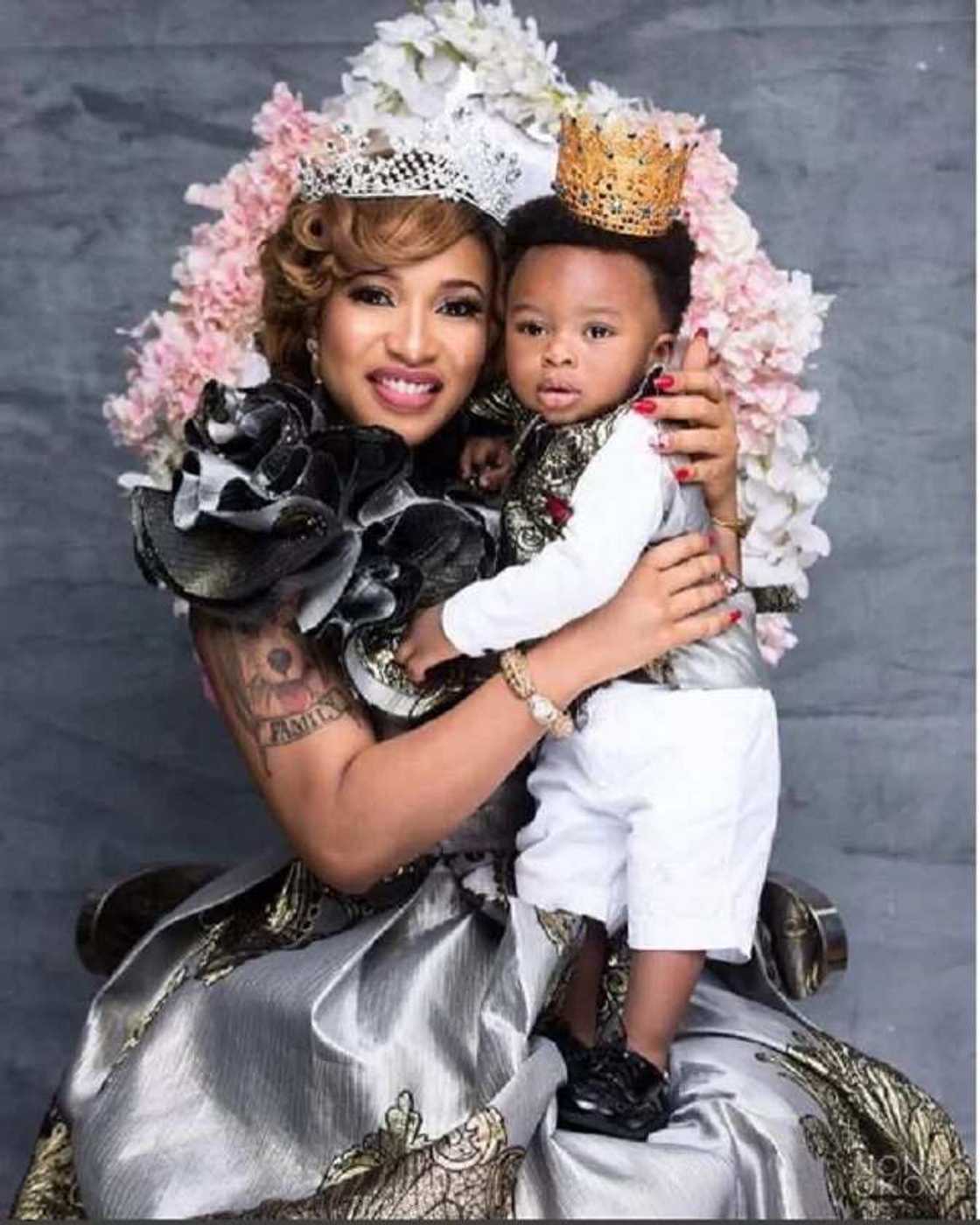 Tonto Dikeh shows son’s face for the first time as he turns one (photos)