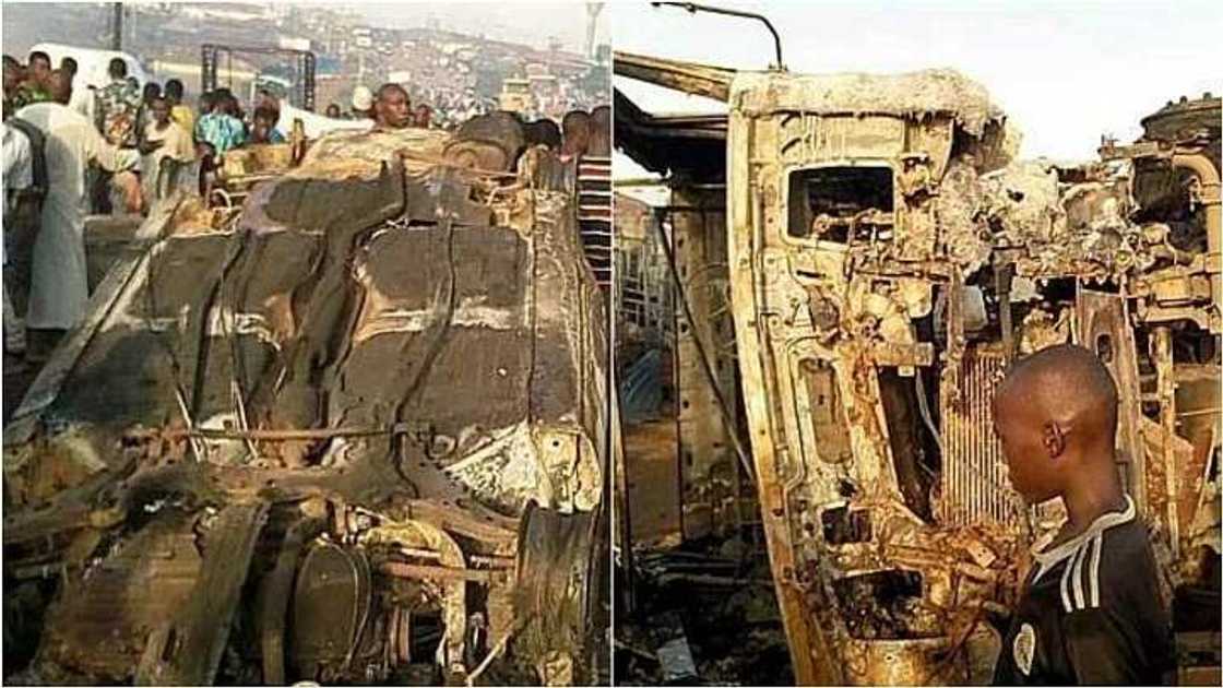 Hatsarin tankar mai ya yi sanadiyyar babbakewar gidaje 30 da motoci da dama a Neja Hatsarin tankar mai ya yi sanadiyyar babbakewar gidaje 30 da motoci da dama a Neja