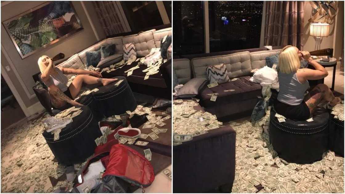 Young lady flaunts wealth Young lady flaunts wealth