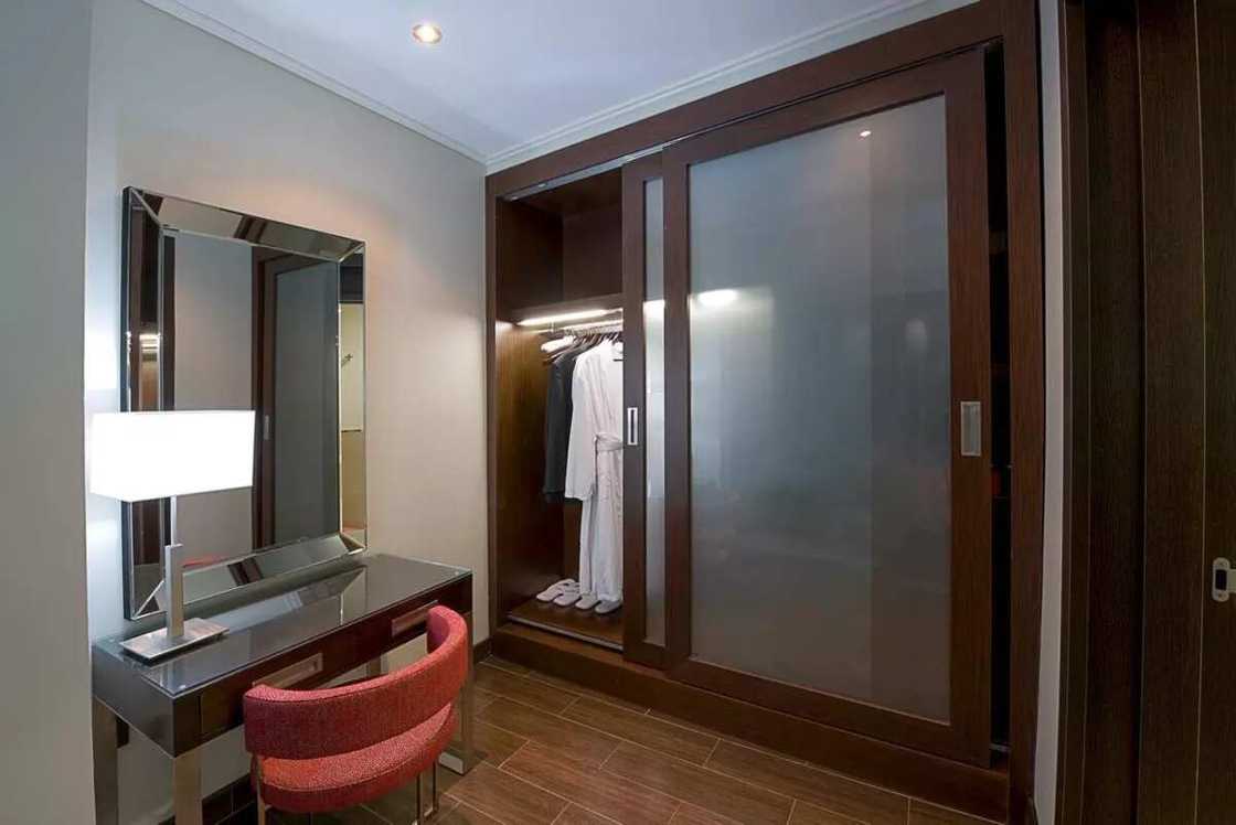 There is a large wardrobe for fashionistas There is a large wardrobe for fashionistas