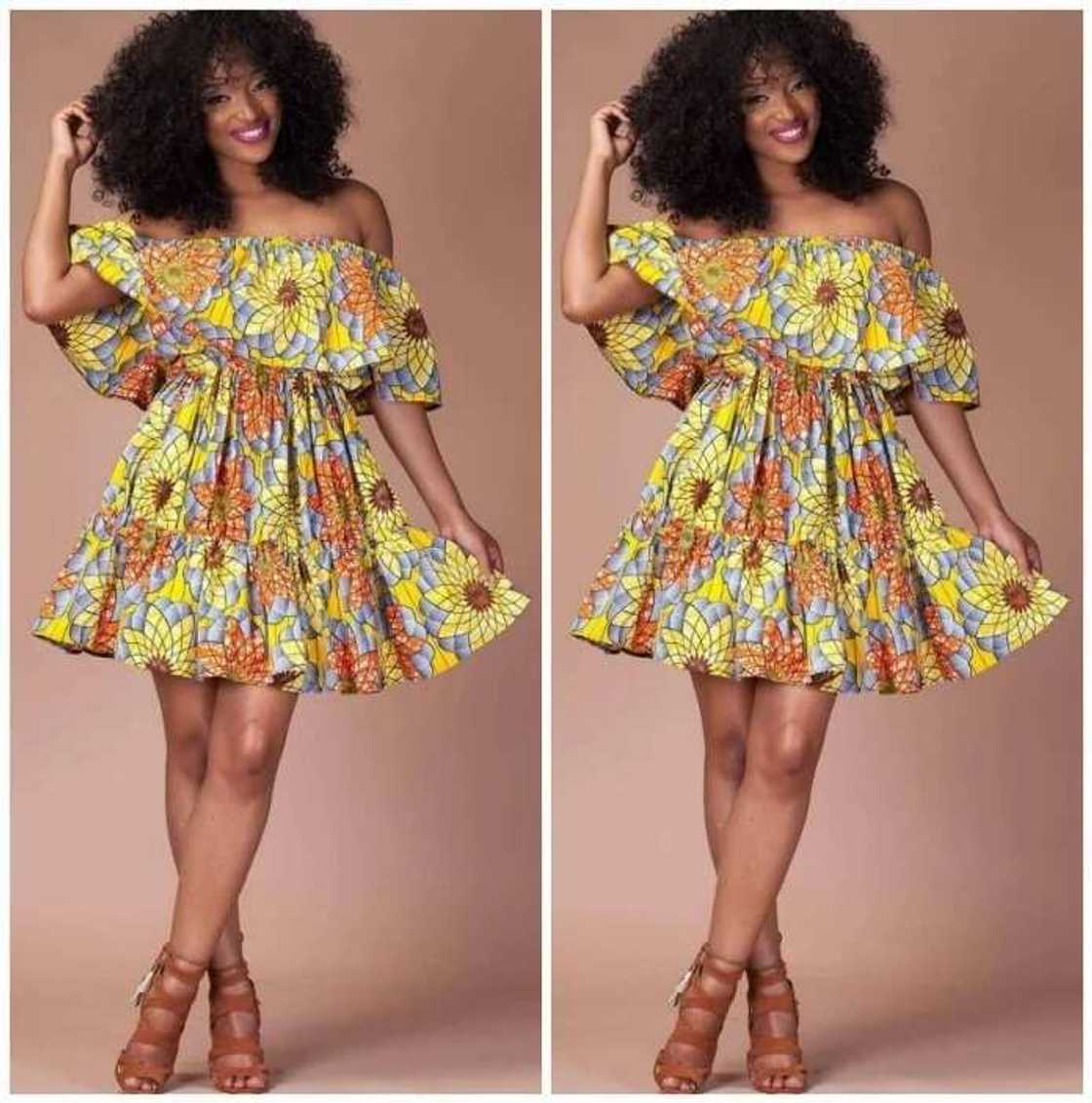 Short Ankara gown with frill