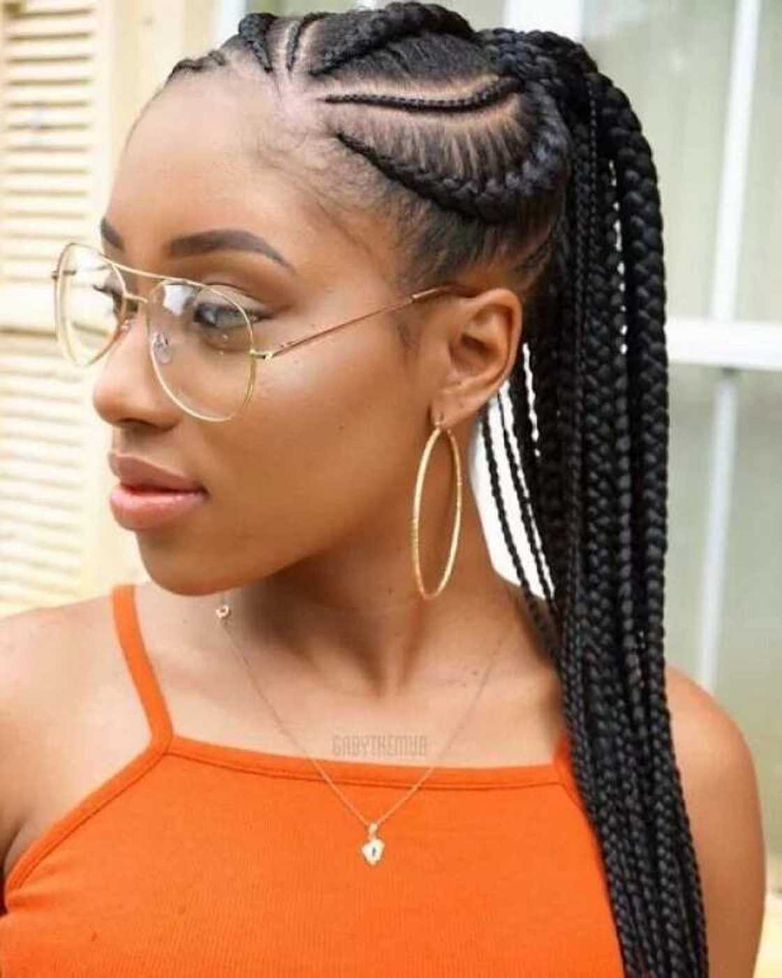 Neat cornrow ponytail with extensions Neat cornrow ponytail with extensions