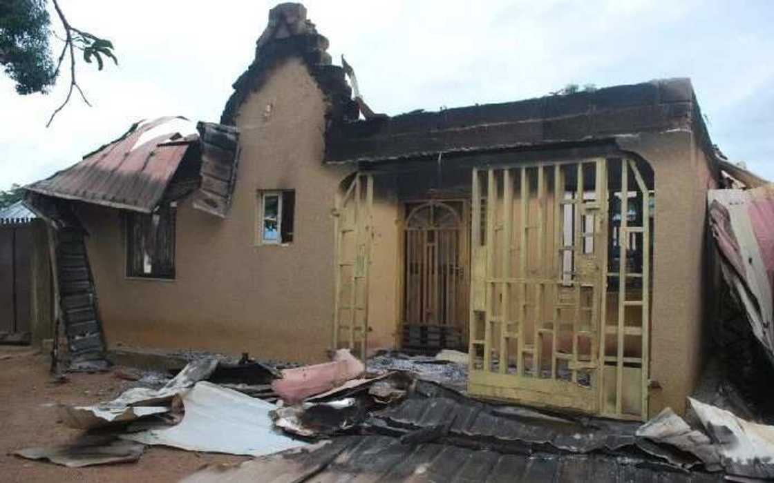 A destroyed house in Southern kaduna A destroyed house in Southern kaduna