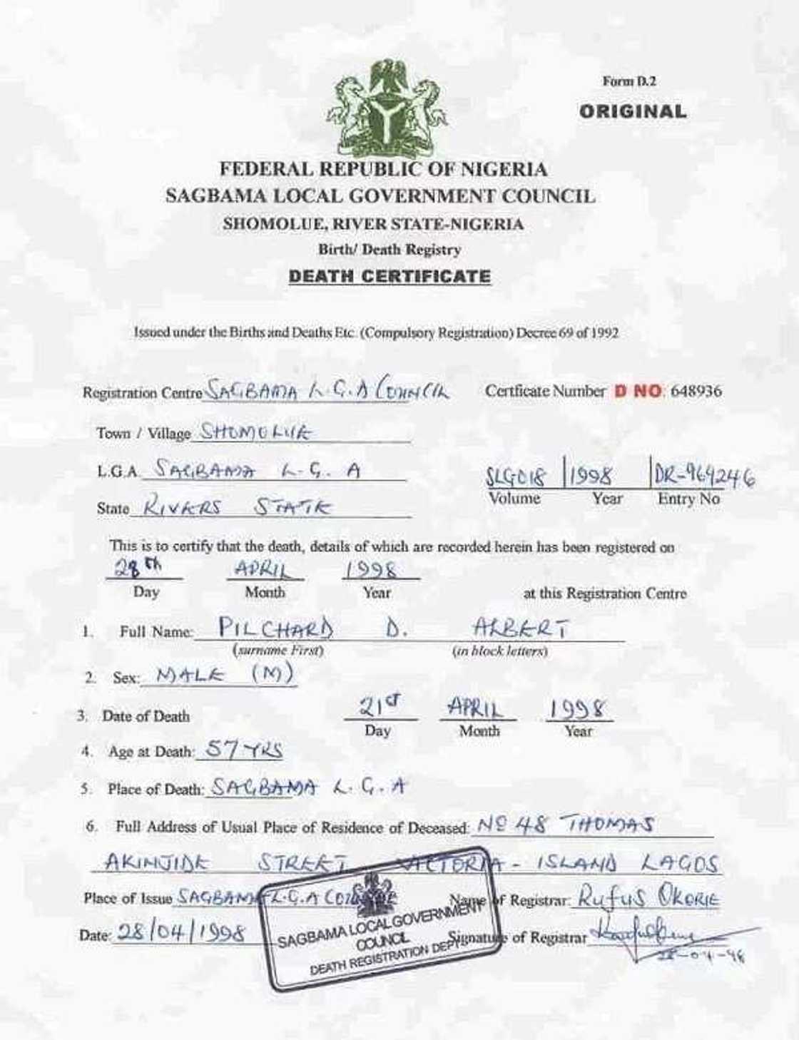 National Population Commission death certificate obtaining process National Population Commission death certificate obtaining process