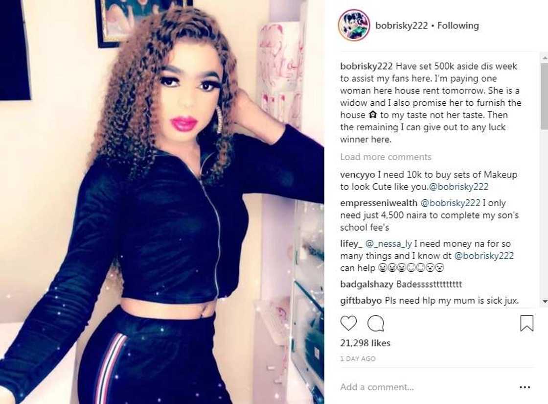 Bobrisky channels his inner beauty in these cute new photos