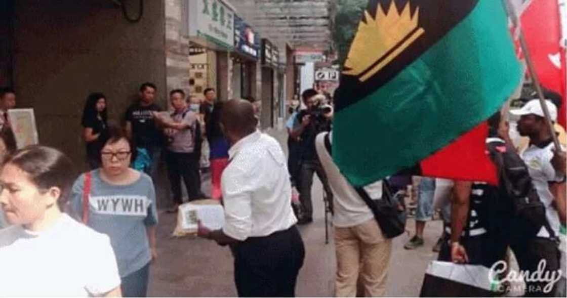 Biafrans Protest In Hong Kong (PHOTOS) Biafrans Protest In Hong Kong (PHOTOS)