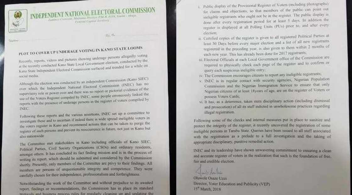Kano underage voters probe committee report ready soon - INEC Kano underage voters probe committee report ready soon - INEC