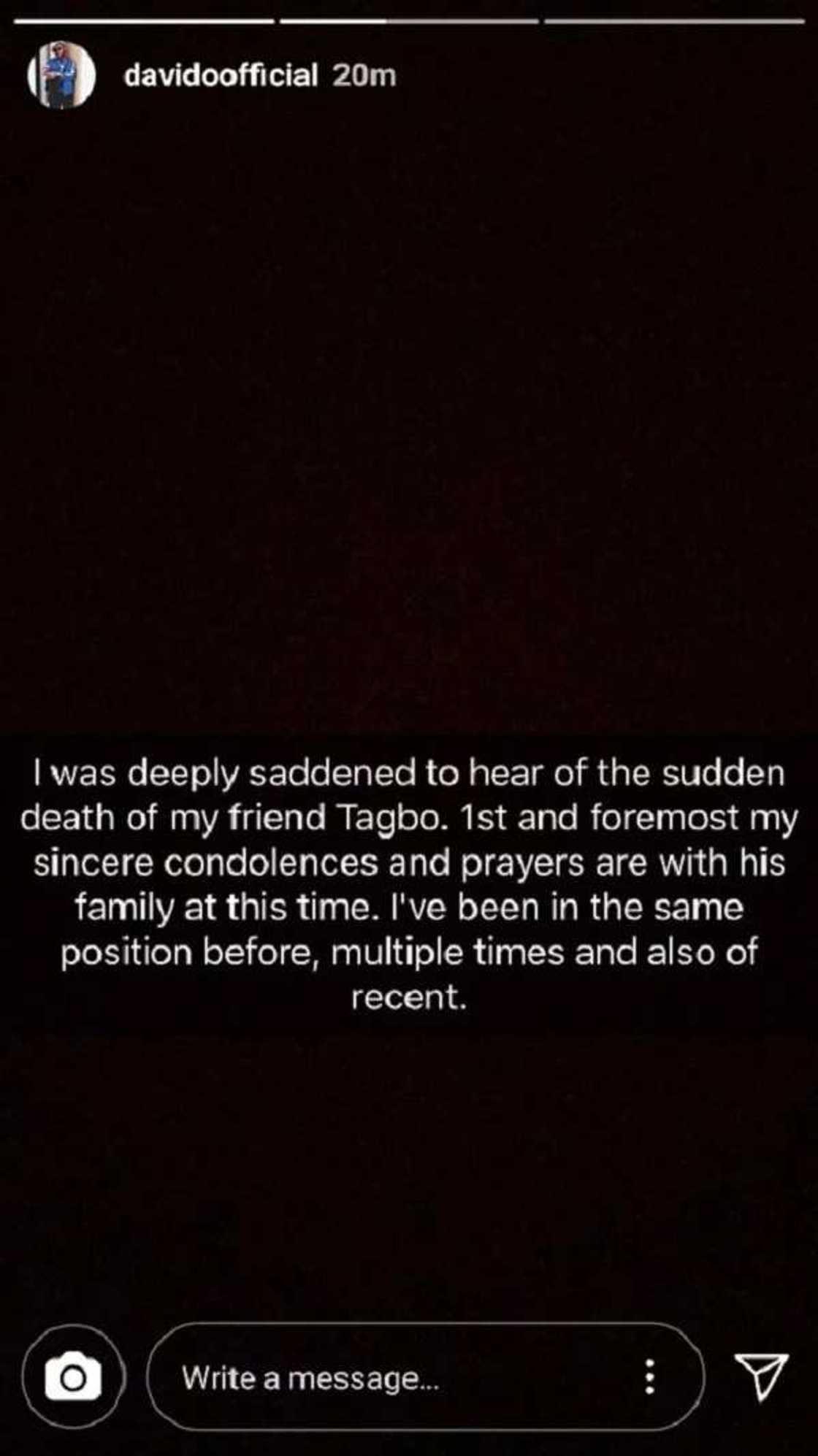 Davido speaks out after he was blamed for the death of his friend