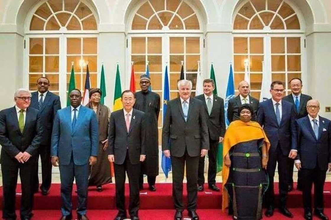 President Buhari Chats With UN Secretary, German Minister President Buhari Chats With UN Secretary, German Minister