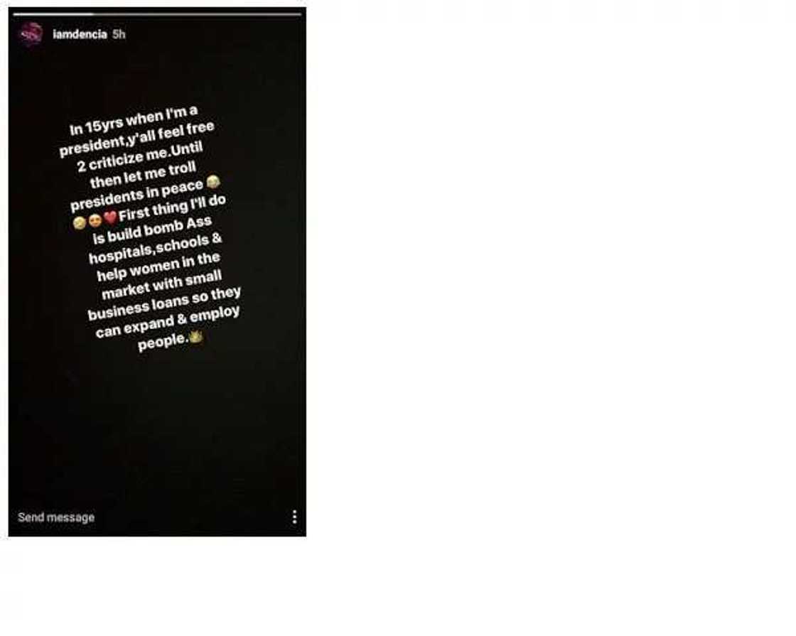 Dencia indicates political intention, plans to be president Dencia indicates political intention, plans to be president