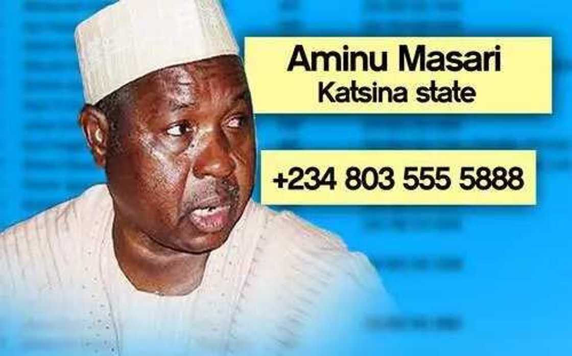 Phone numbers of serving governors in Nigeria published Phone numbers of serving governors in Nigeria published