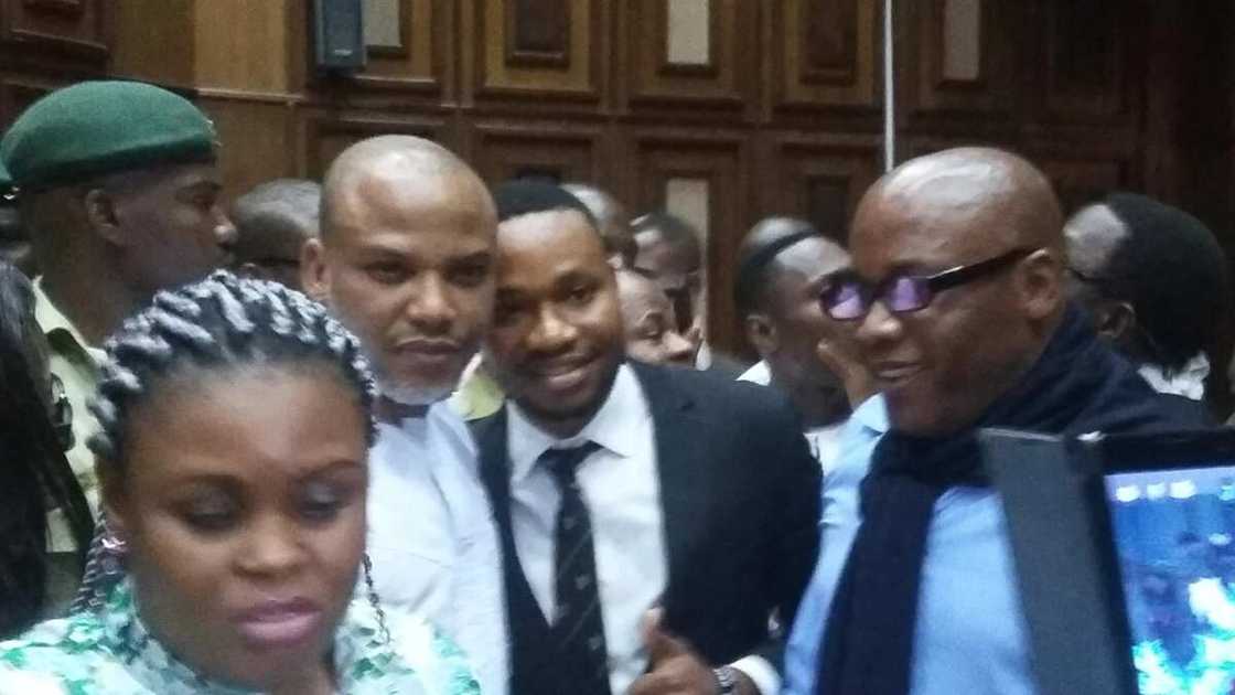 Nnamdi kanu, mother and supporters appear in court today (video) Nnamdi kanu, mother and supporters appear in court today (video)