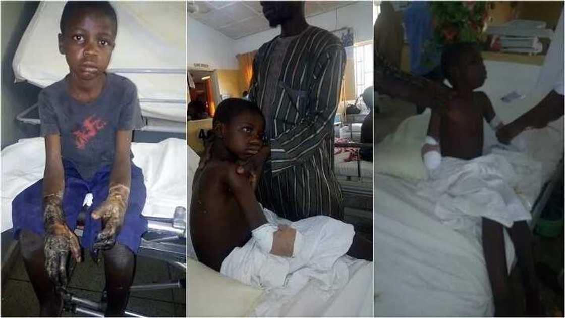 Wani Malami yayi sanadin yanke hannun wani Almajiri sakamakon azabtar da shi da yayi (Hotuna) Wani Malami yayi sanadin yanke hannun wani Almajiri sakamakon azabtar da shi da yayi (Hotuna)