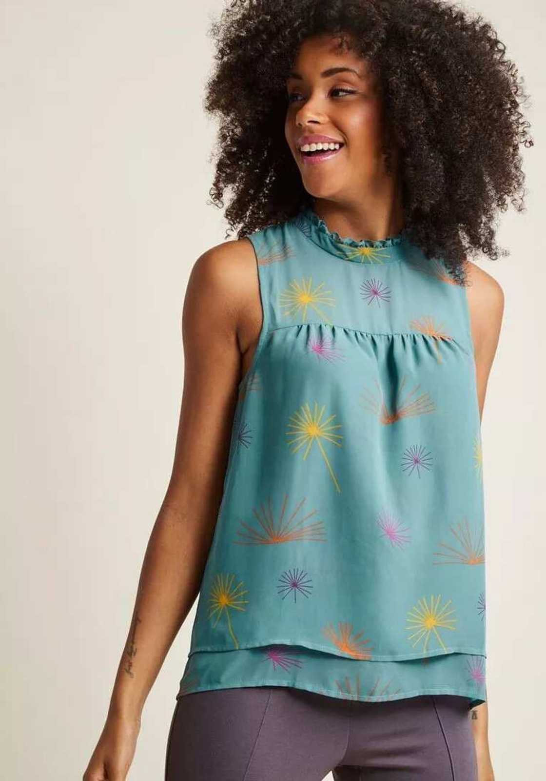 Chiffon blouse without sleeves Chiffon blouse without sleeves