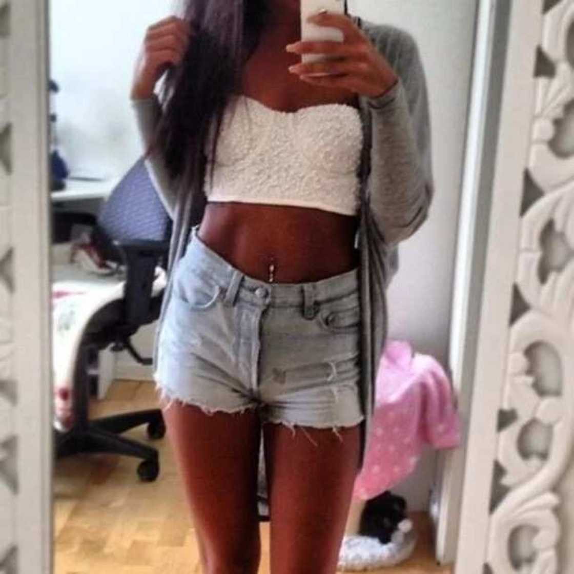 Bum shorts and crop tops plus jacket Bum shorts and crop tops plus jacket