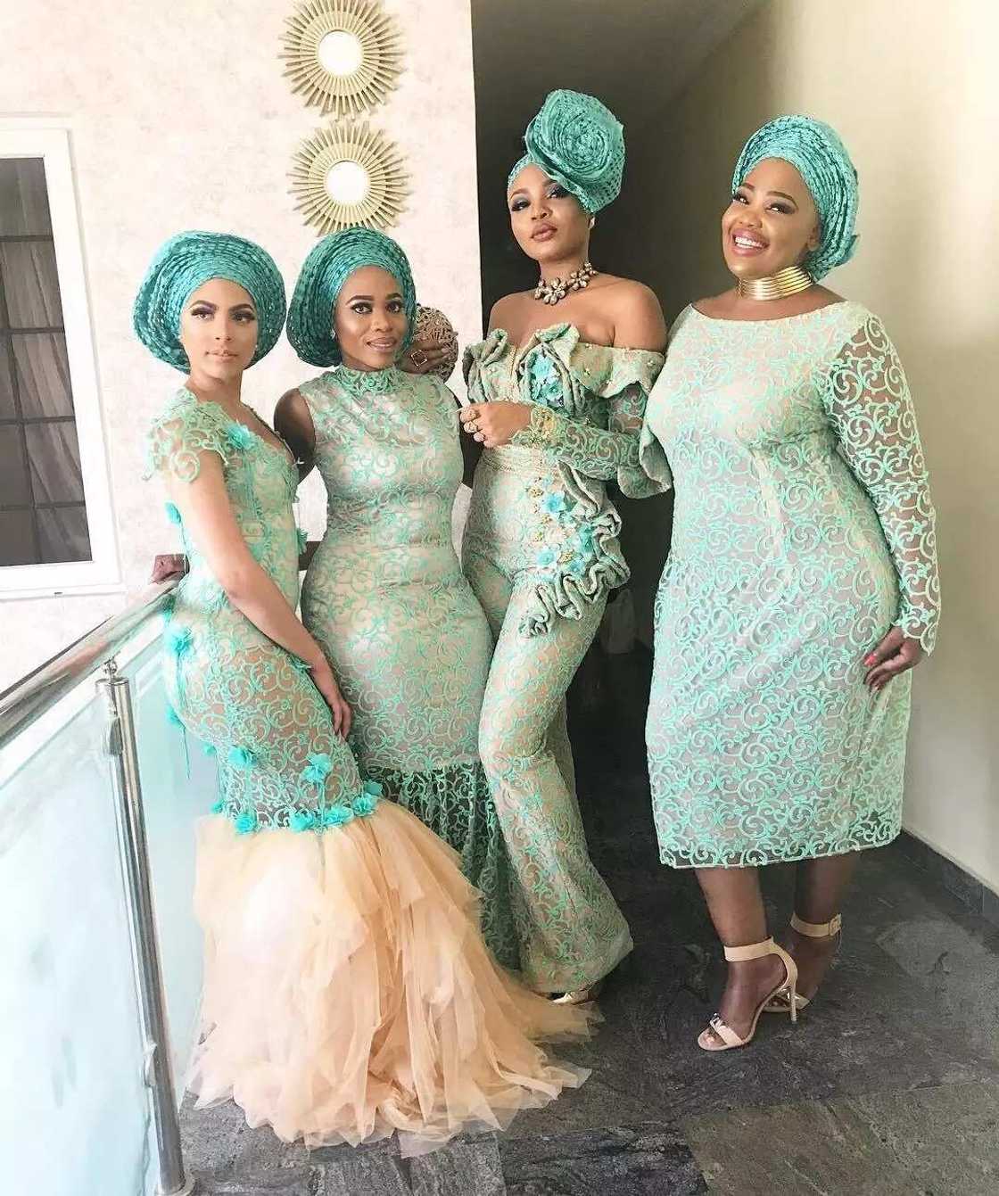 Mint green and peach Aso Ebi 10 Mint green and peach Aso Ebi 10