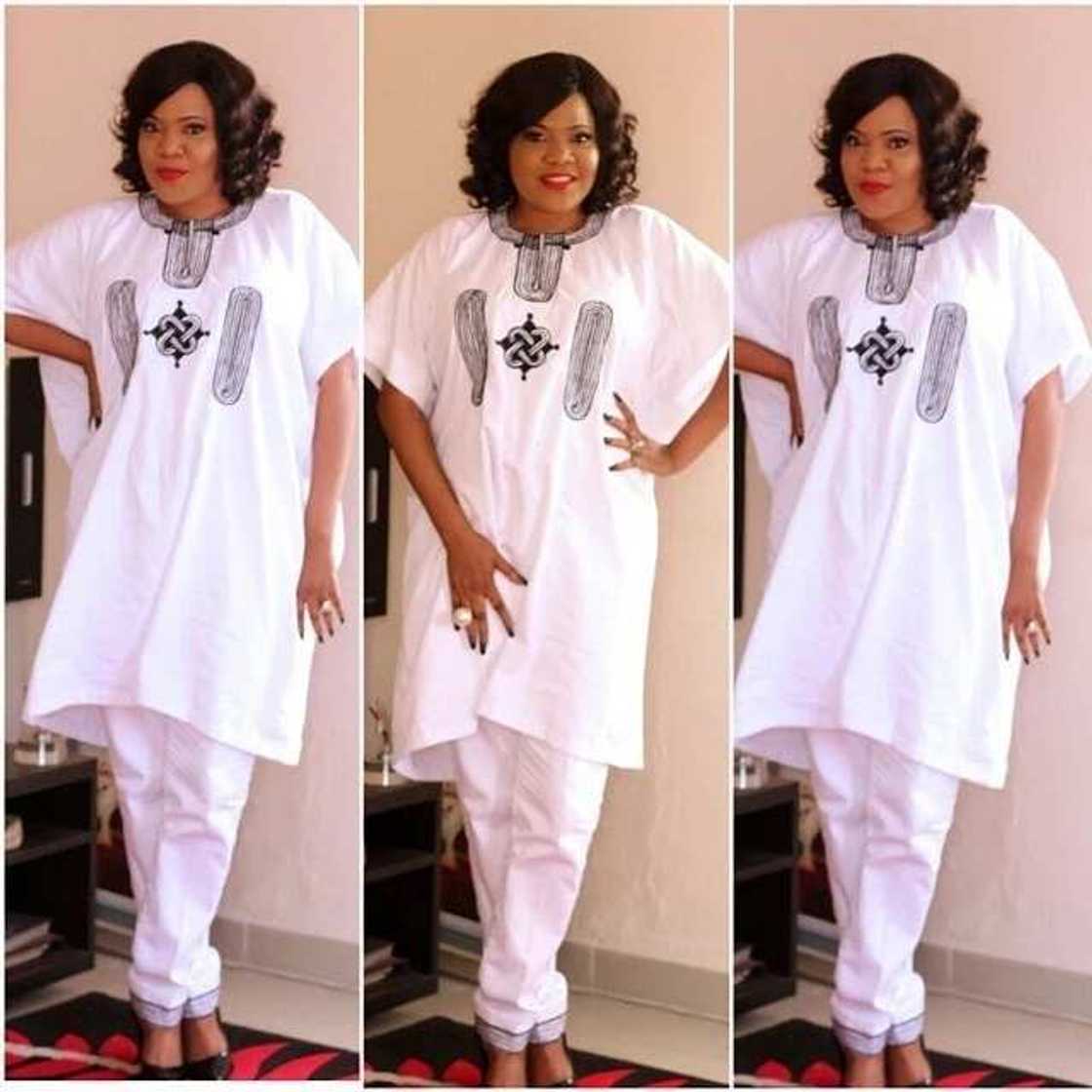 White Agbada style for plus size ladies