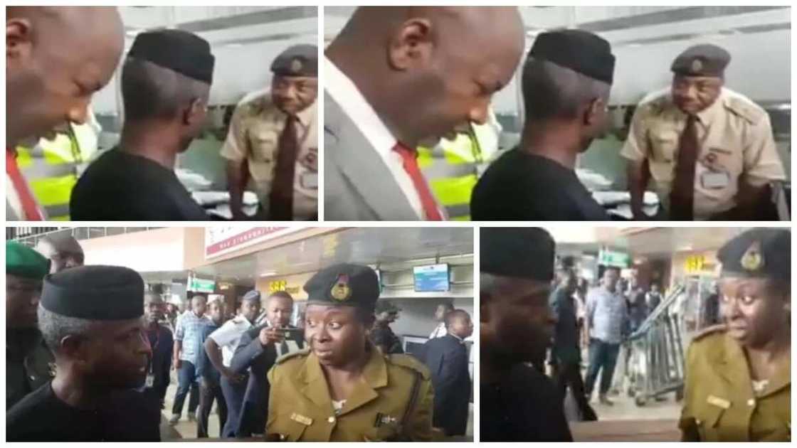 Osinbajo surprises staff at Murtala Muhammed Airport with unscheduled visit Osinbajo surprises staff at Murtala Muhammed Airport with unscheduled visit