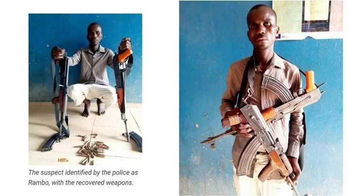 Yaki da yan bindiga: Yansandan Najeriya sun kama wani rikakken dan bindiga ‘Rambo’ a jihar Kaduna