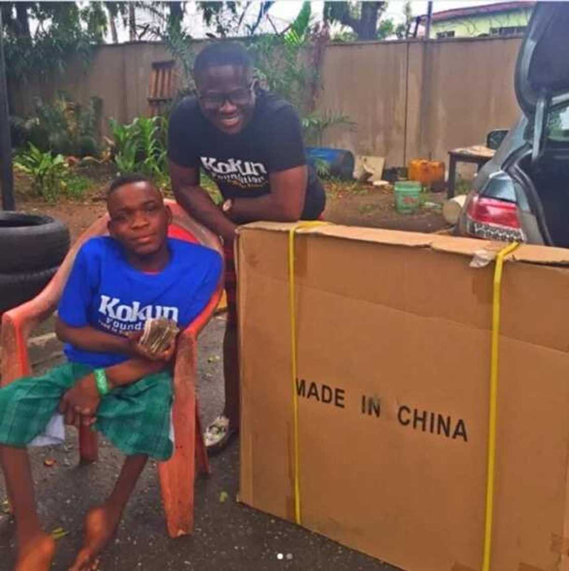 Kindhearted Nigerian man fulfills his promise to crippled beggar