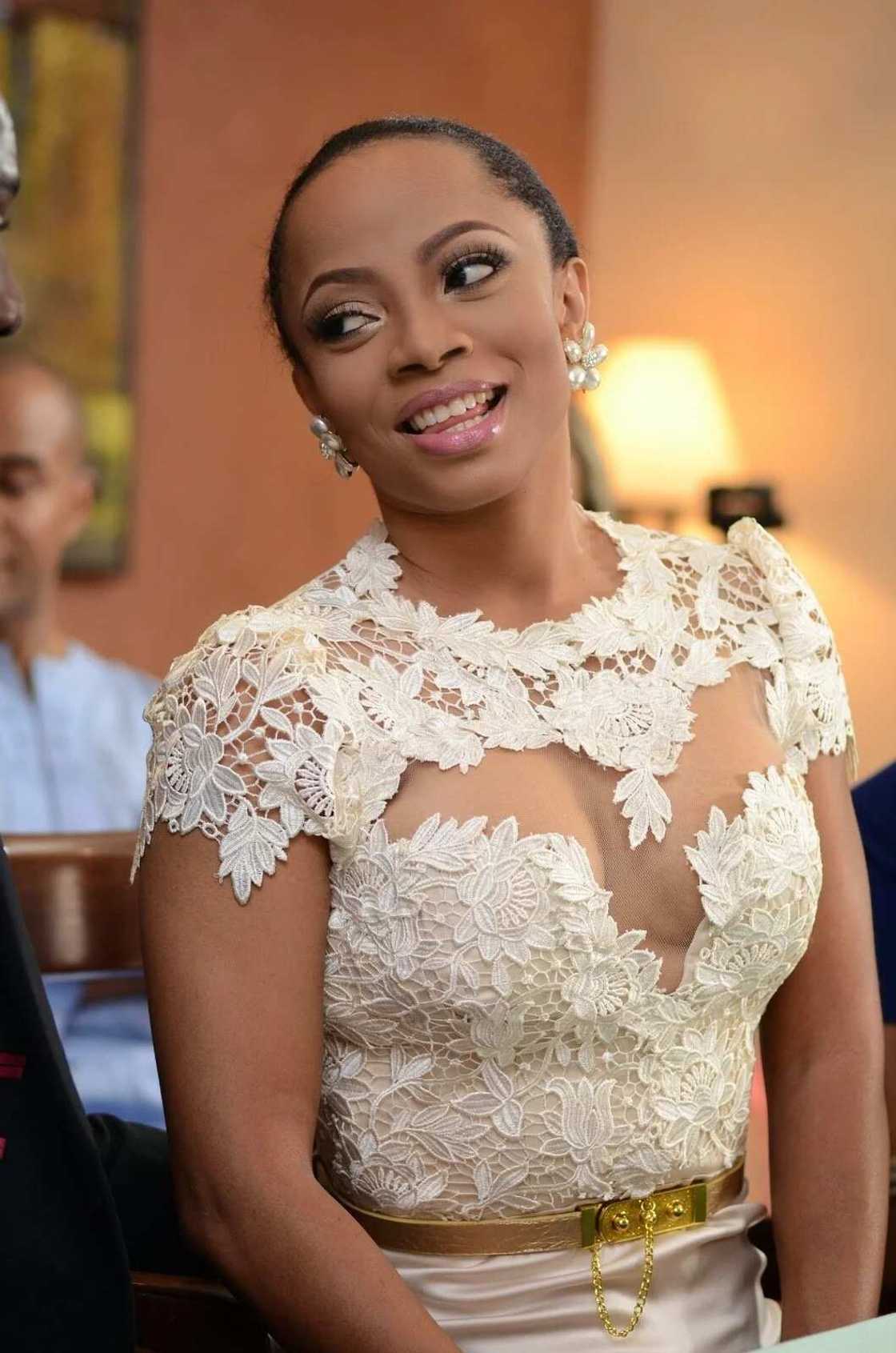 Toke Makinwa in white lace Toke Makinwa in white lace