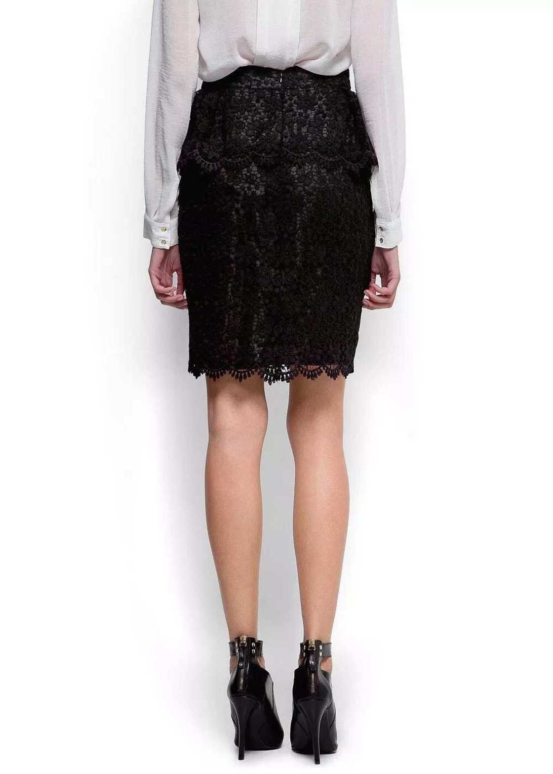 Black peplum cord lace skirt Black peplum cord lace skirt