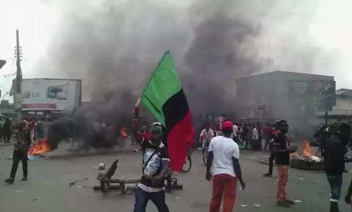 MASSOB says its members are being persecuted in Aba, but this will not stop the Biafra flag hoisting MASSOB says its members are being persecuted in Aba, but this will not stop the Biafra flag hoisting
