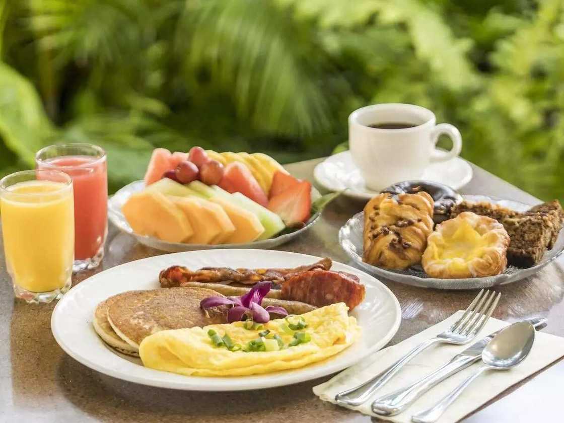 Delicious breakfast in the hotel Delicious breakfast in the hotel