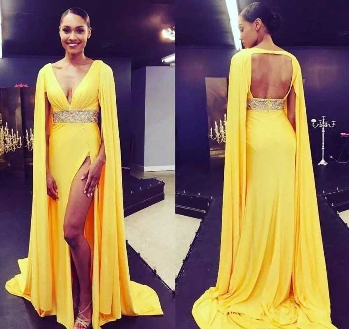 Yellow chiffon style