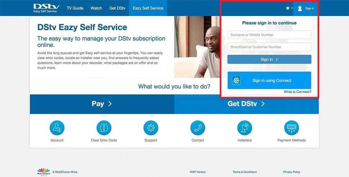 DStv Easy Self Service