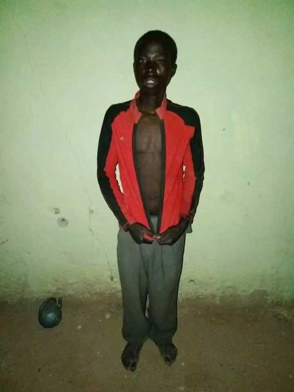 Arrested Boko Haram terrorist suspect, Madu Kyari. Photo credit: SK Usman