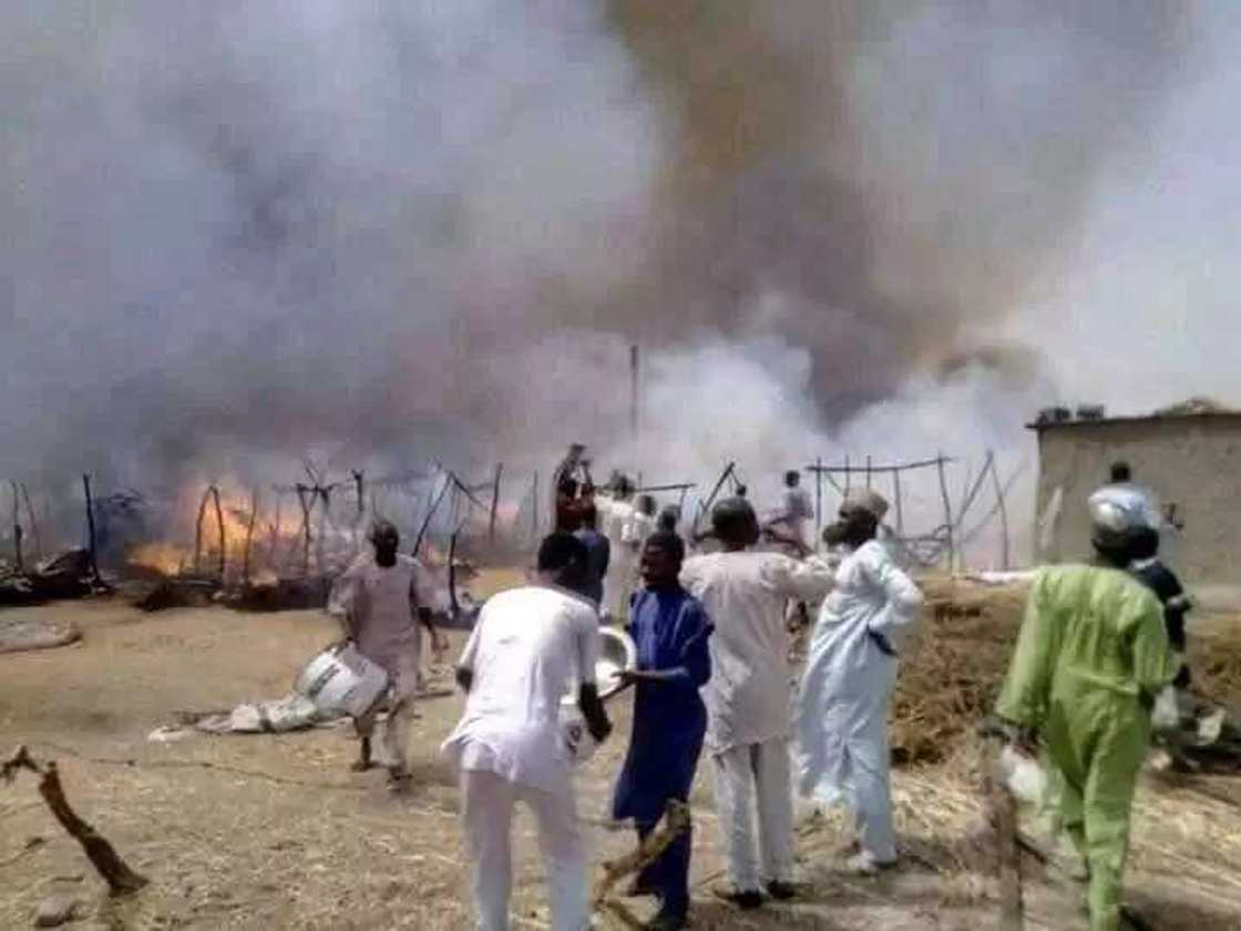 Da dumi-dumi: Gobara ya tashi a sansanin yan gudun hijra a Borno