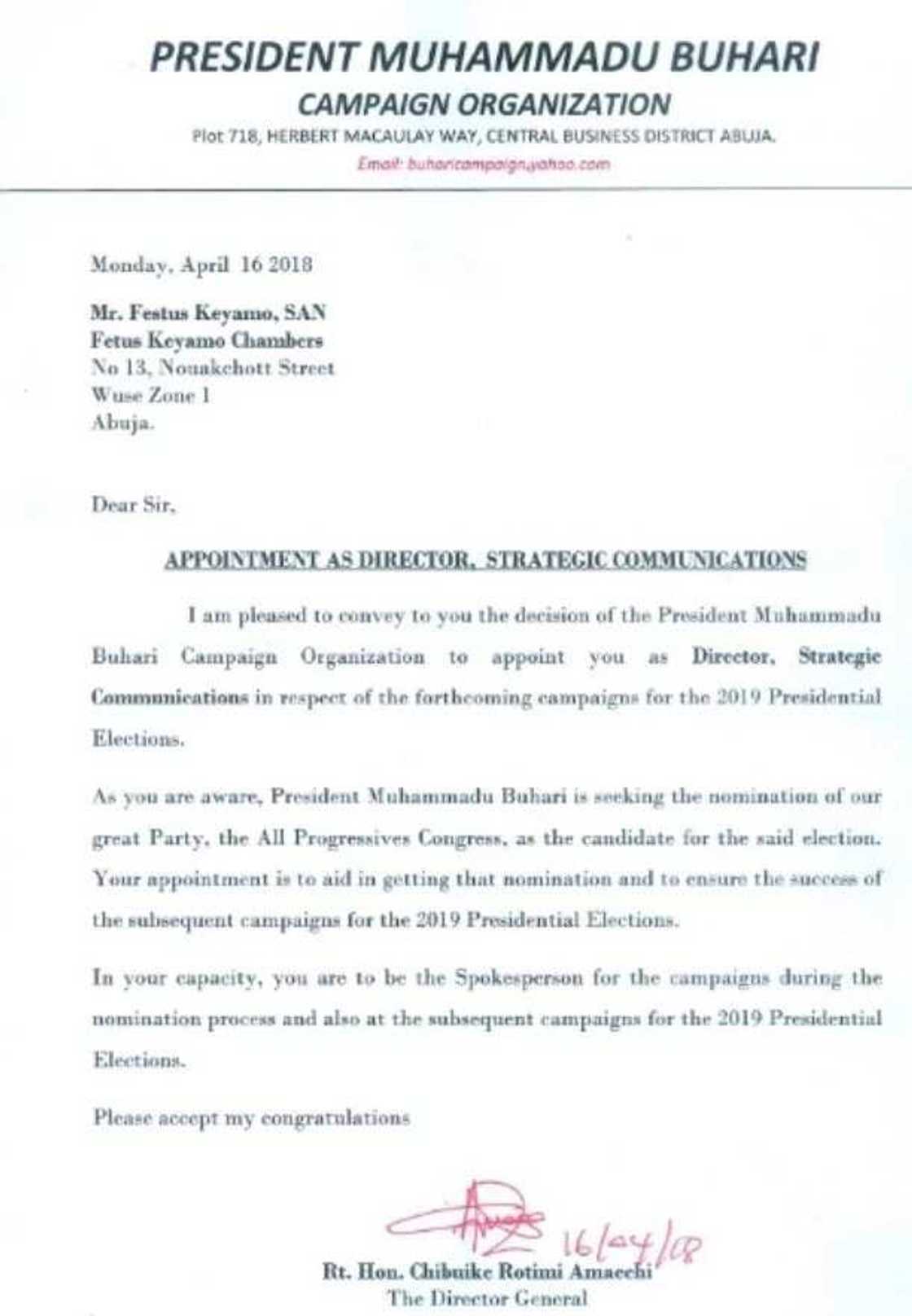 Breaking: Festus Keyamo appointed as spokesperson for 2019 Buhari campaign Breaking: Festus Keyamo appointed as spokesperson for 2019 Buhari campaign