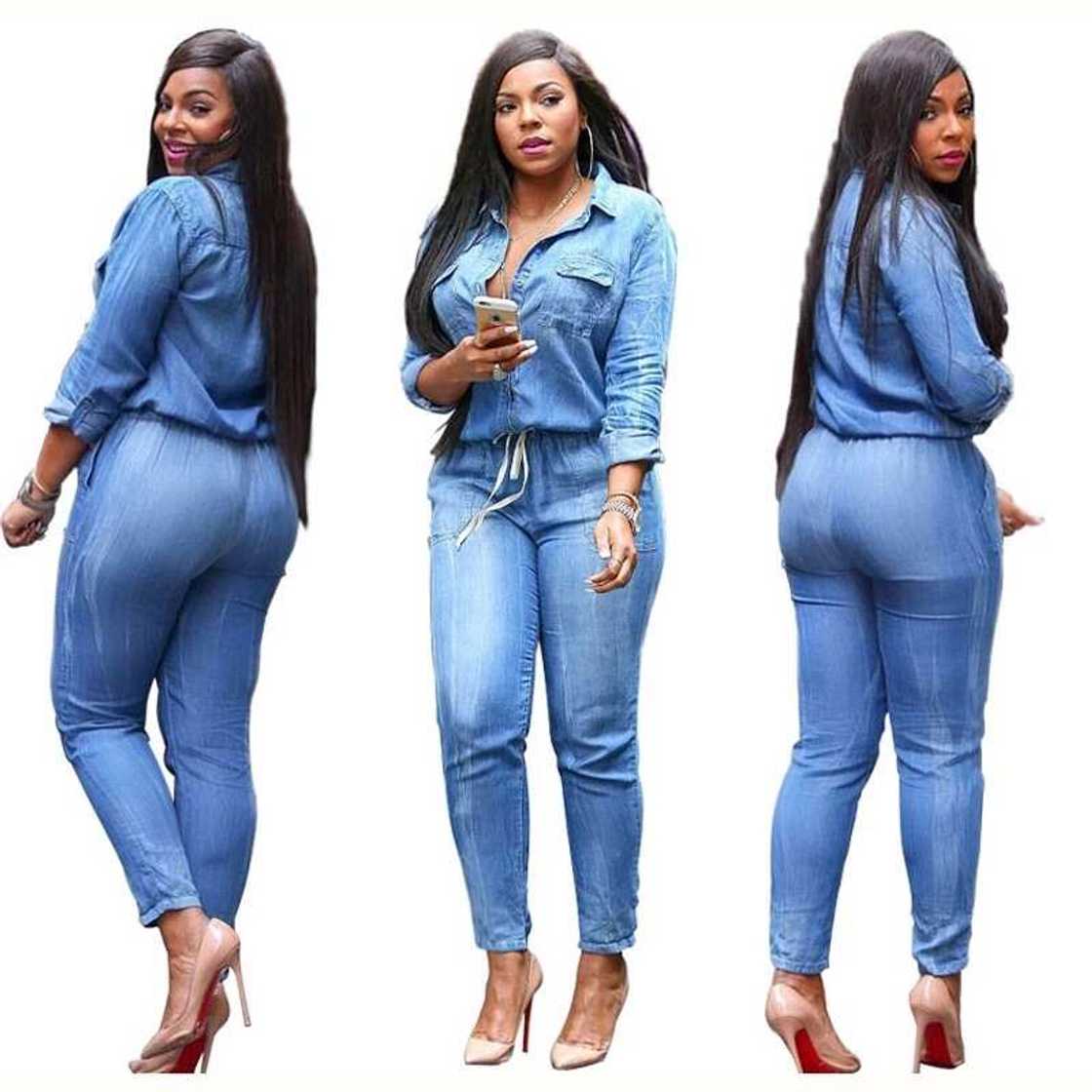 Plus size denim jumpsuit